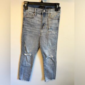 Kendall & Kylie Women's 1/25 The Icon High Rise Straight Distressed Jeans